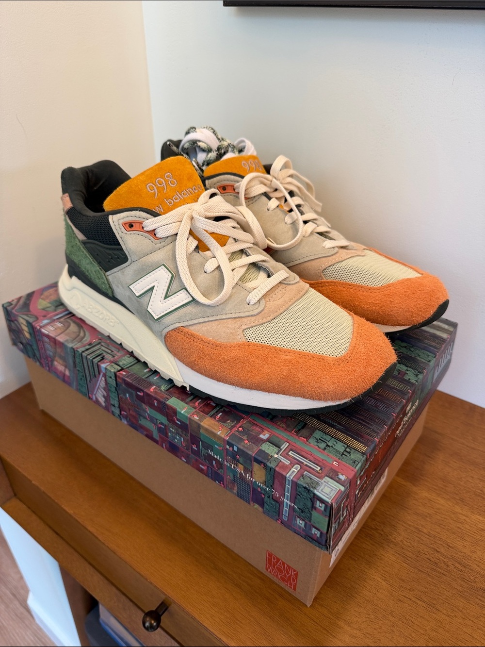 Ronnie Fieg x New Balance M998 “Frank Lloyd Wright Chutney” MiUSA Suede Sneakers